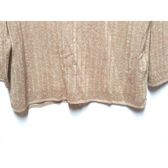 womens Sparkly Gold Top Party/cocktail pullover Sz L Holidays Christmas RELAXED - Picture 8 of 11